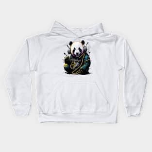 Dj Panda Headphones panda bear Kids Hoodie